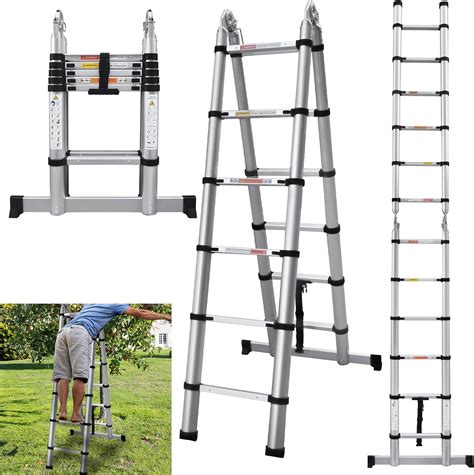 Collapsible A Frame Ladder Extension Telescoping Ladder With Non Slip