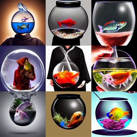 Beta Fish In A Fish Bowl Being Held By A Person In A Stable Diffusion