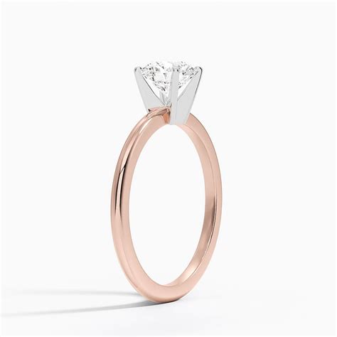 K Rose Gold Six Prong Petite Comfort Fit Mm Solitaire Ring