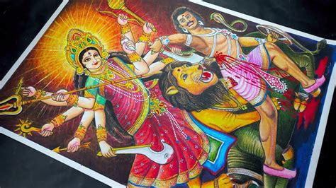 Maa Durga Drawing Durga Maa Drawing How To Draw Maa Durga Oil Pastel