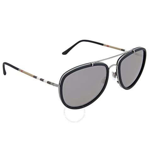 Burberry Grey Mirror Polarized Aviator Sunglasses Burberry