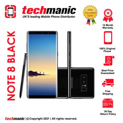 Samsung Galaxy Note 8 Sm N950f 64gb Midnight Black Unlocked Smartphone 8806088966342 Ebay