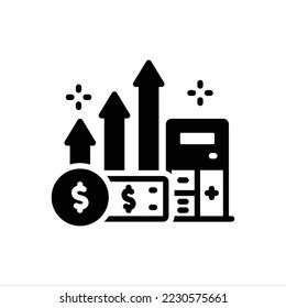 Vector Black Icon Financial Stock Vector (Royalty Free) 2230575661 | Shutterstock