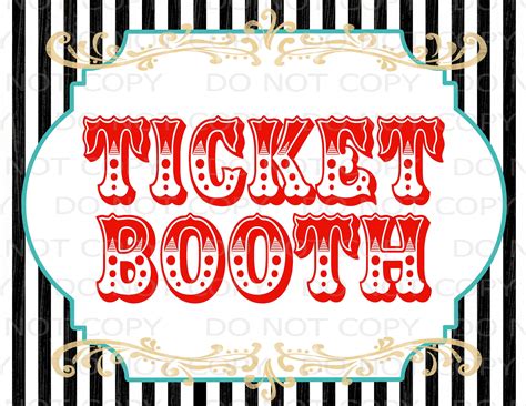 Printable Diy Vintage Circus Ticket Booth Table Sign Etsy Hong Kong