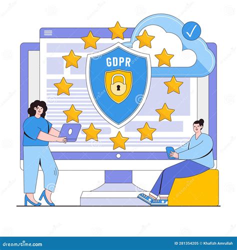 Data Privacy Compliance Vector Illustration Concept With Characters