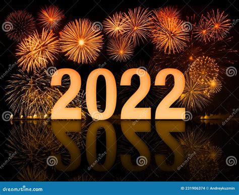 2022 New Year Digits in Front of Fireworks Stock Photo - Image of symbol, holiday: 231906374