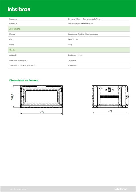 Mini Rack Desmont Vel De Parede U X Mm Mrd Intelbras