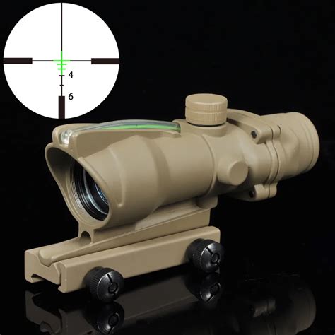 Greenbase ACOG 4x32 Green Illuminated Riflescopes Fiber Optic Crosshair BDC Reticle .223 ...