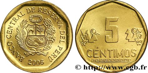 PÉROU 5 Centimos emblème 2006 Lima fwo 300182 Monde