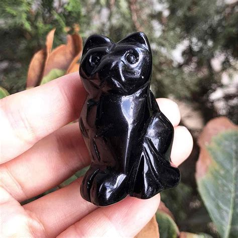 Figurina Cm Inger Din Cristal Vindecator Obsidian Sculptura Manuala