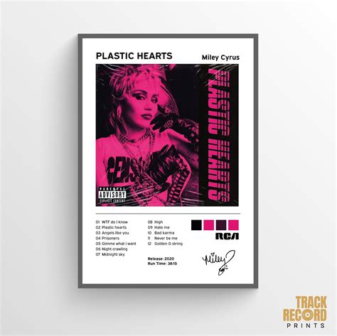 Miley Cyrus Plastic Hearts Album Poster Print Wall Art Etsy