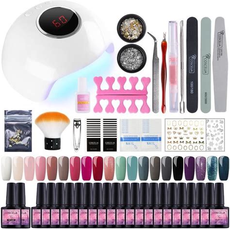 Coscelia Kit Manucure Pc Vernis Gel Semi Permanent Ongle W Uv Led