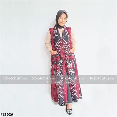 Jual Long Vest Outer Tenun Ikat FE162A Tokotenun