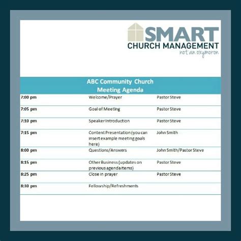 Church Business Meeting Agenda Template