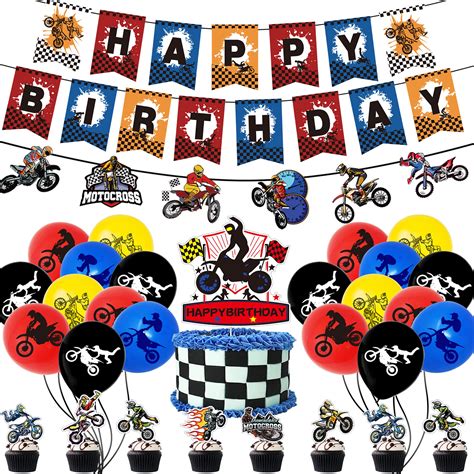 Buy Pcs Dirt Bike Party Decorations Dirt Bike Birthday Party Supplies