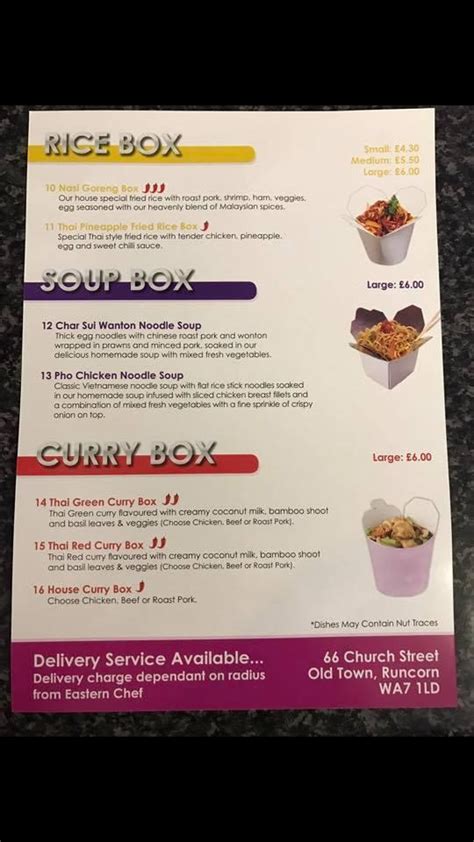 Menu At Eastern Chef Fast Food Runcorn