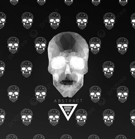 Dark Gothic Background With Polygonal Modern Skull, Magic, Sky ...