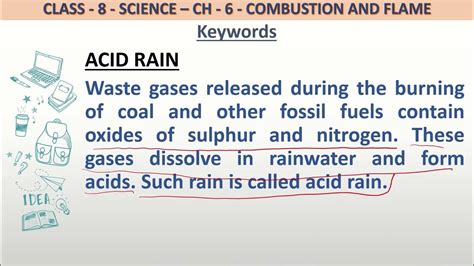 Definition Of Acid Rain For Class 8 Science Youtube