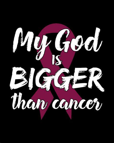 My God Is Bigger Than Cancer Survivor T Pink Ribbon Her Drawing By Grace Hunter