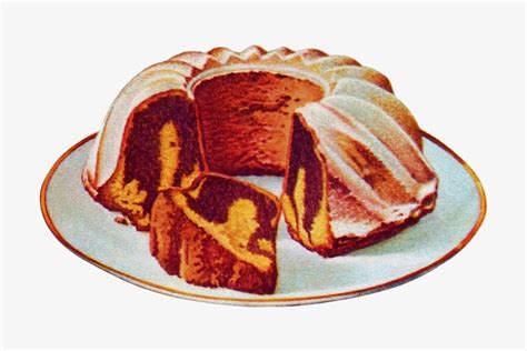 Bundt Cake Chromolithograph Collage Element Premium Photo