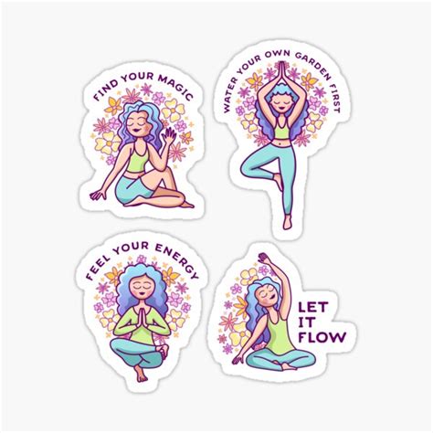 Yoga Sticker Sheet Sticker For Sale By Sombrasblancas Redbubble