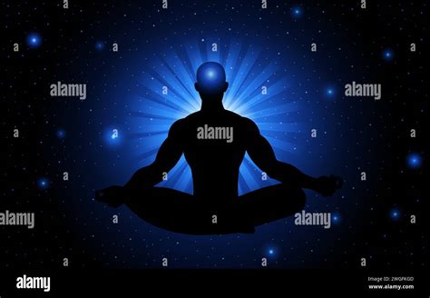 Meditating Man Silhouette Stock Vector Images Alamy