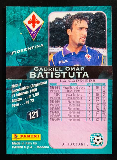 1997 98 Panini Calcio Cards 1998 121 Gabriel Omar Batistuta