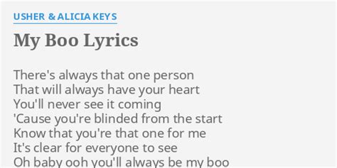 "MY BOO" LYRICS by USHER & ALICIA KEYS: There's always that one...