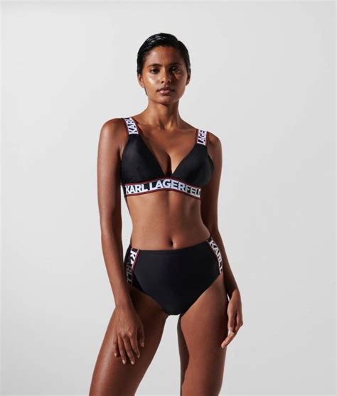 Mujer Moda De Baño Karl Lagerfeld Top De Bikini Triangular Con El