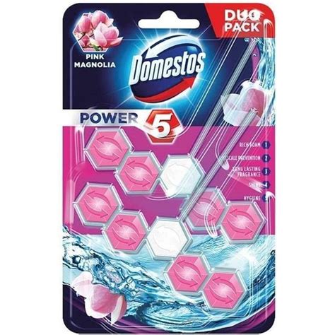 Domestos Power Toilet Rim Block Pink Magnolia X G Pris