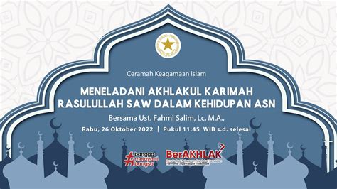 Live Ceramah Keagamaan Islam Bersama Ust Fahmi Salim Lc Ma Youtube