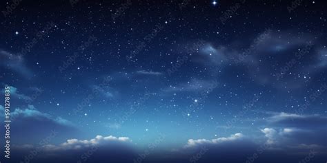 Blue night sky with stars background Stock Illustration | Adobe Stock