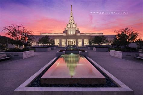 Phoenix Arizona Temple Fading Sunset - LDS Temple Pictures