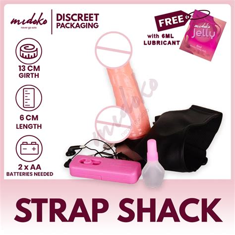 Midoko 6 Inch Strap On With Penis Dildo With Balls And Vibrator Sex Toy