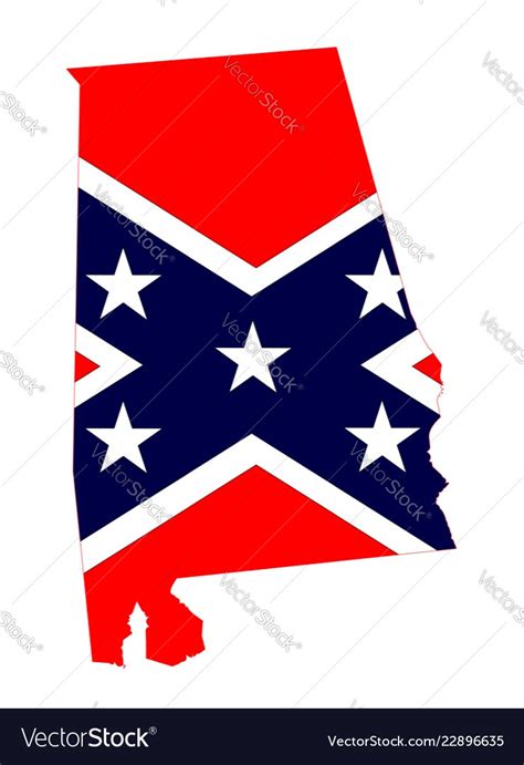 Alabama state with confederate flag Royalty Free Vector