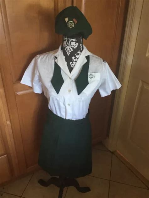 Vintage Girl Scout Cadette Uniform 1960sskirt Blouse Hat Tie £28 54