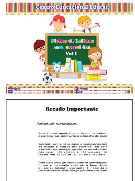 Apostila De Leitura Pdf Grátis - Apostila de Leitura e Exercícios | PDF