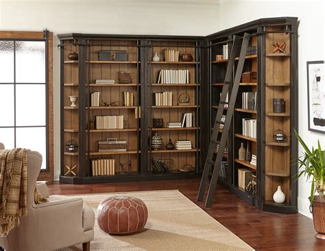 Bookcase Wall With Ladder At Marguerite Firestone Blog