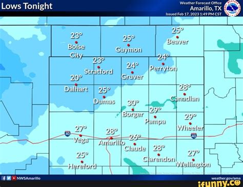 'Weather Forecast Office Lows Tonight Amarillo, TX Issued Feb 17, 2023 ...