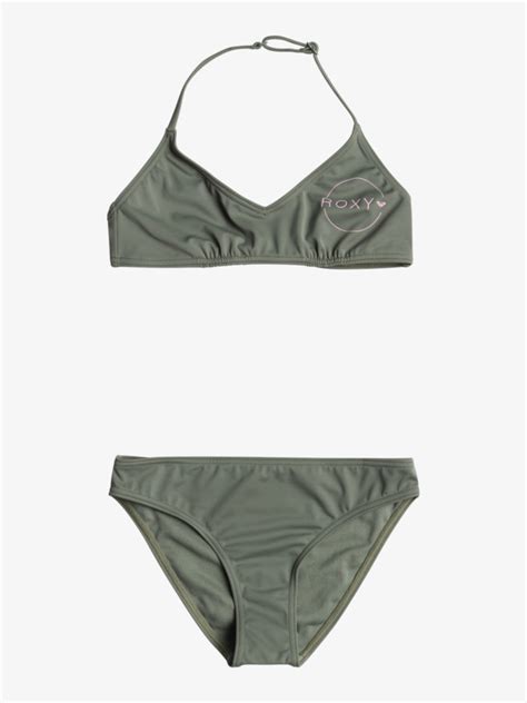 Basic Active Triangle Two Piece Bikini Set For Girls 6 16 Roxy