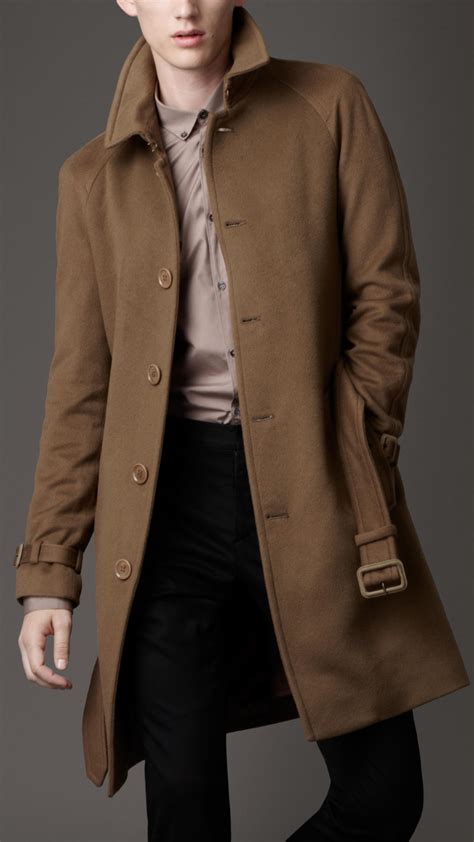 Burberry Fine Cashmere Trench Coat In Dark Mushroom Brown For Men Lyst