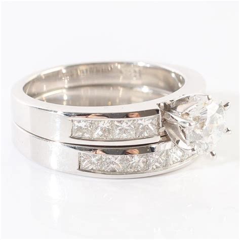 Customizable Round Cut Diamonds Engagement Ring Set Full Eternity