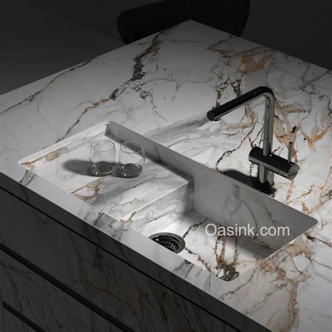 Neolith Calacatta Luxe Portitxol Sink Oasink Integrated Sinks