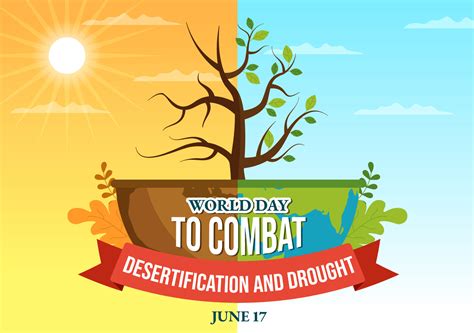 World Day To Combat Desertification And Drought Vector Illustration