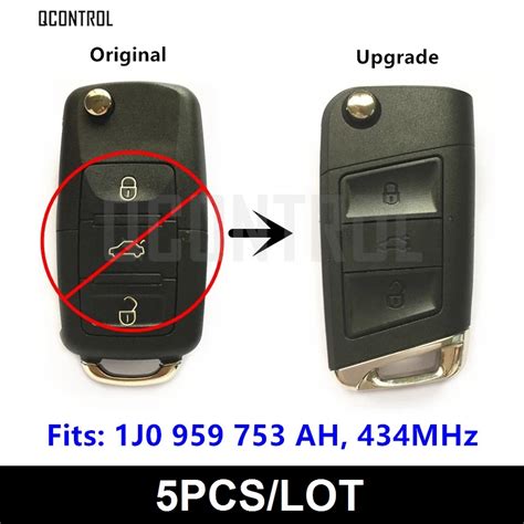 QCONTROL Upgrade Remote Key 434MHz For SKODA 1J0 959 753 AH Octavia