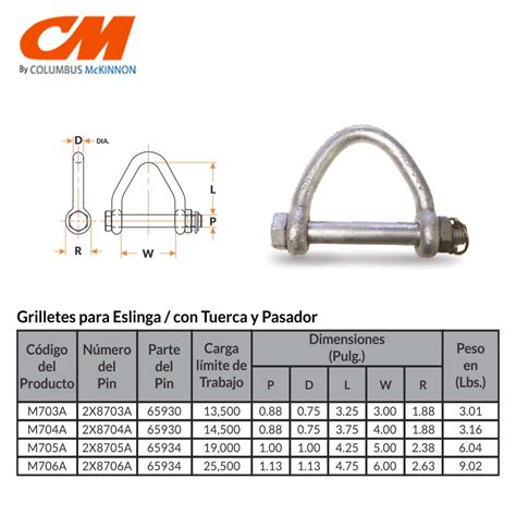 Grillete Para Eslinga Con Tuerca Y Pasador Cs Beaver