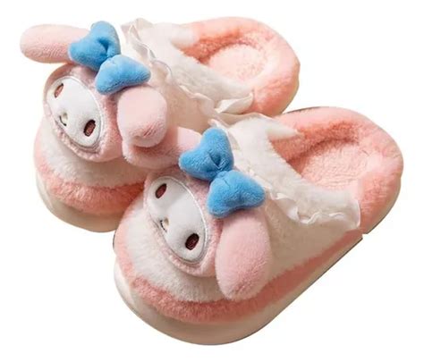 Pantuflas Kuromi Cinnamoroll Para Mujeres Y Ni As De Felpa Meses Sin