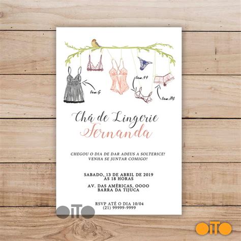Convite Ch De Lingerie I Arte Digital Elo