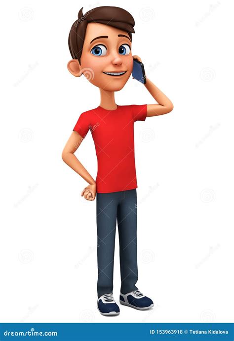 Cartoon Person Talking On Phone