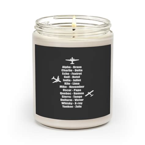 Pilot Phonetic Alphabet Military Cadet Airplanes Scented Candles Sold